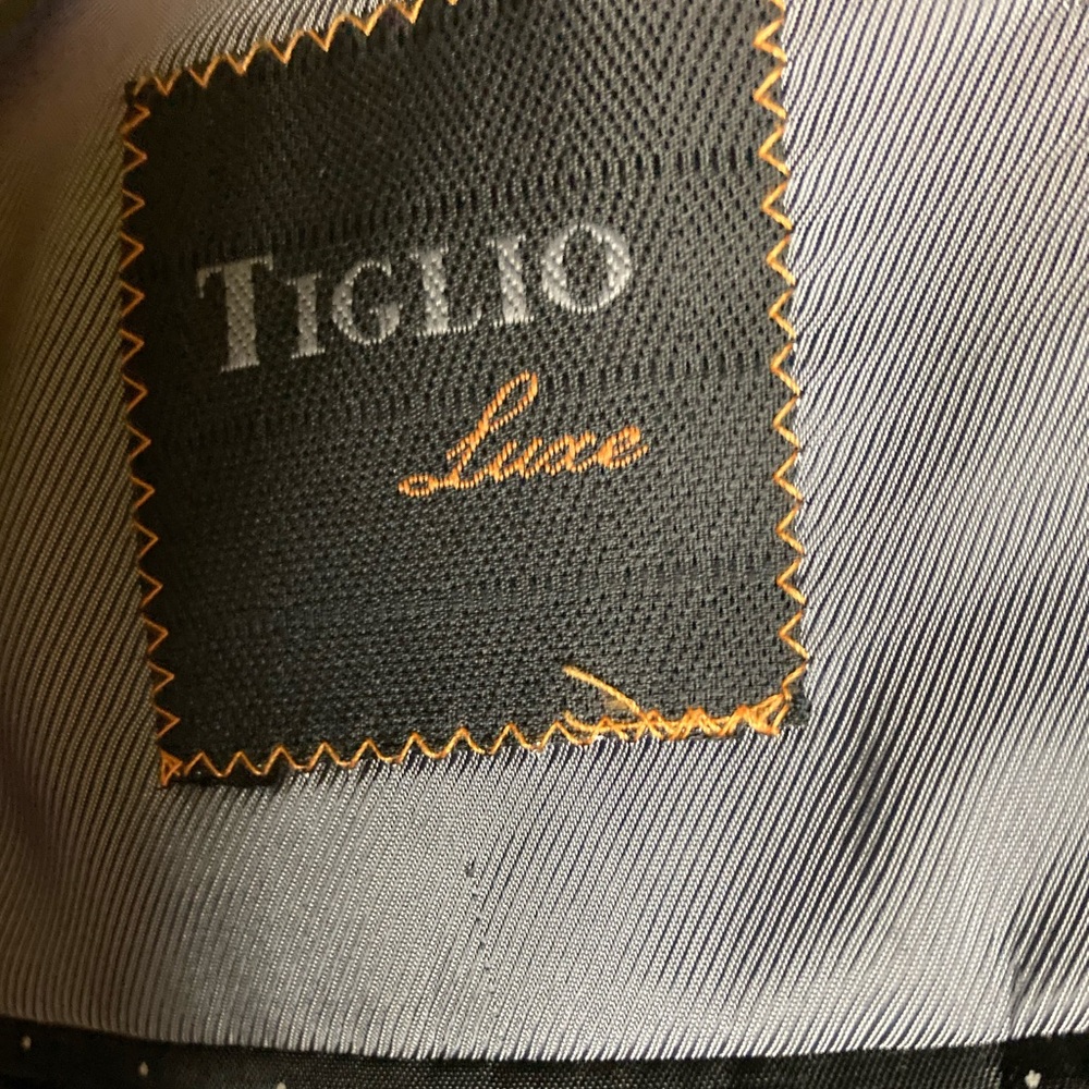 Tiglio luxe silk and wool Charcoal Pinstripe Blazer - Picture 7 of 15